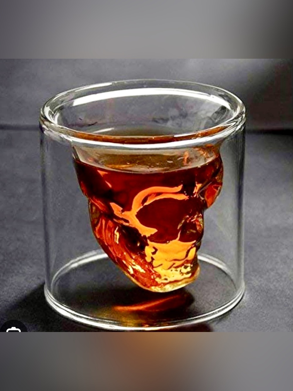 *NIB* PROTOCOL Pirates Pleasure "Crystal Skull" Shot Glass - Double Walled